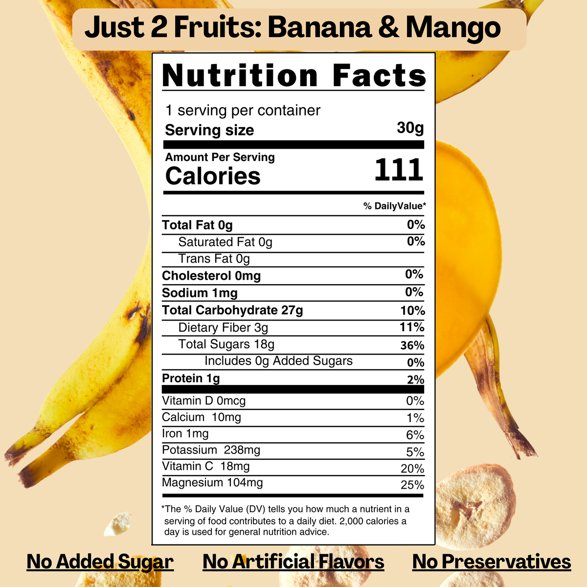 Banana Mango – nutrition facts - OG packaging