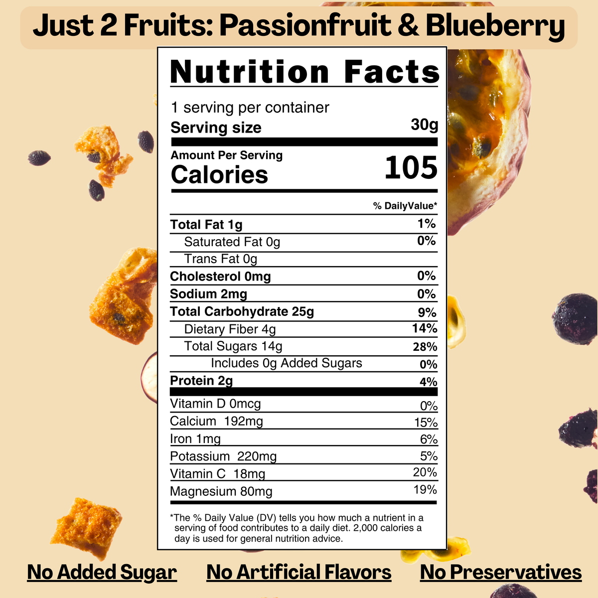 Passionfruit Blueberry – nutrition facts - OG packaging