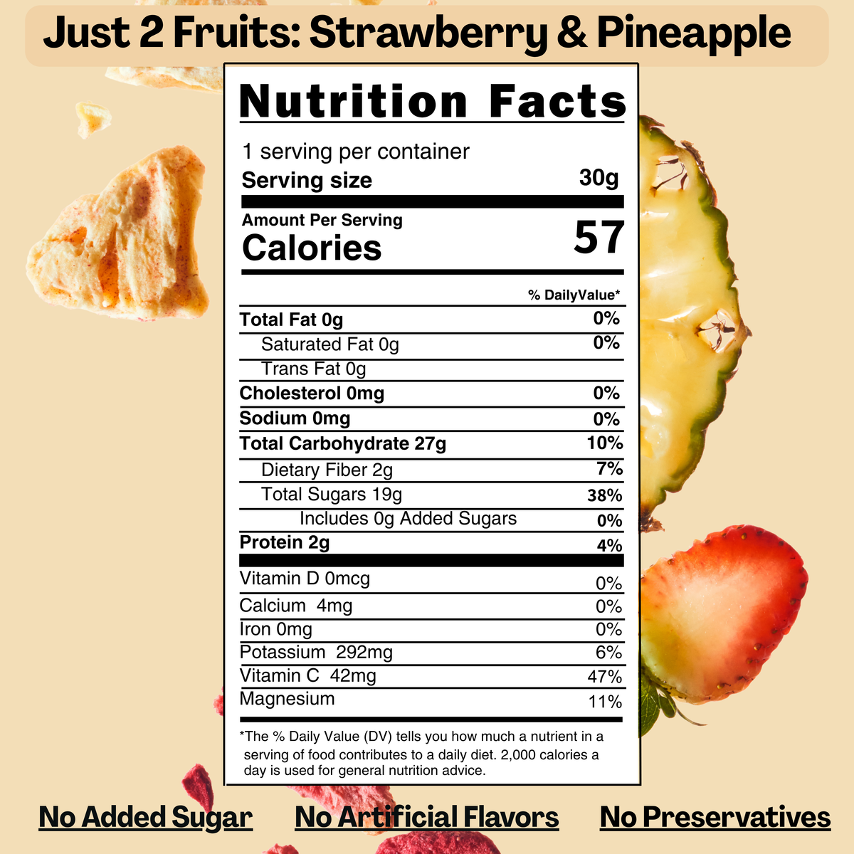 Strawberry Pineapple - nutrition facts - OG packaging